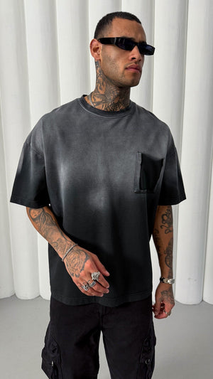 Mechanic Sun Faded T-shirt in Black