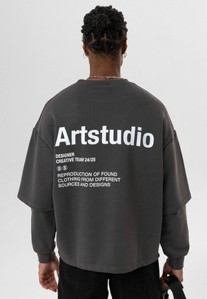 Essence of Life Longsleeve Layered t-shirt in anthracite