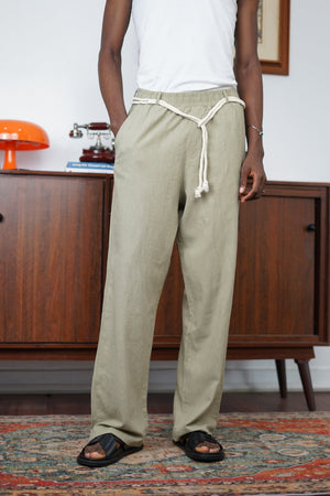 Essence of Life Baggy Linen Pants in Khaki