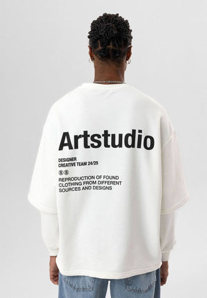 Essence of Life Longsleeve Layered t-shirt in white
