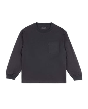 Garm Island Cotton Crew Neck Longsleeve Shirt in Anthracite Grey