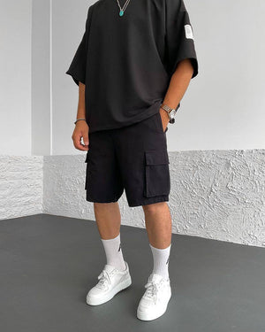 Difransel cargo shorts in black