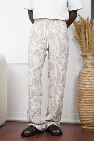 Giesto Patterned Textured pants in brown