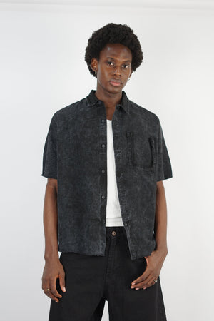 Essence of Life Oversized Short Sleeve Shirt in Acid Wash