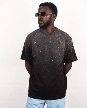 Rhinestone T-shirt in Black