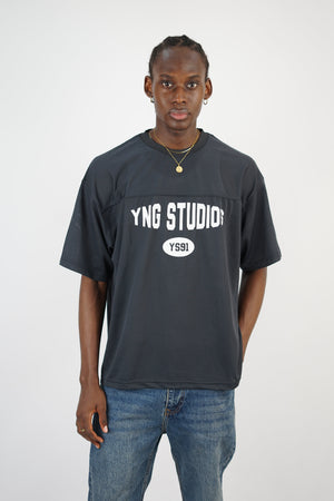 Vamos young studios mesh jersey t-shirt in grey