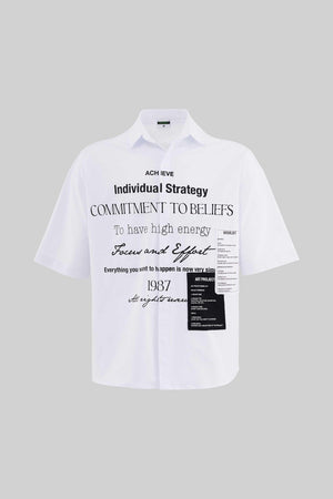 Machinist Contrast Print Oversized Shirt in white