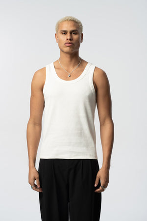 2512 Cotton Ribbed Vest in White