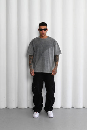 Mechanic Patchwork T-shirt in Light Grey