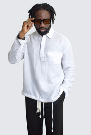 GIESTO linen shirt in white