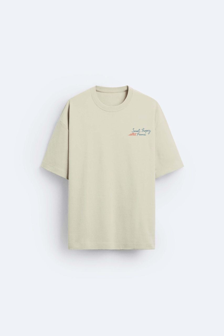 Garm Island St Tropez Backprint T-shirt in beige
