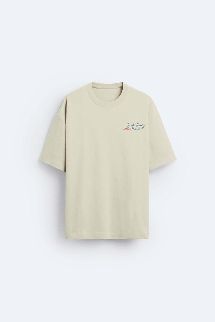 Garm Island St Tropez Backprint T-shirt in beige