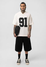 Vamos Pleated Jersey T-shirt in White