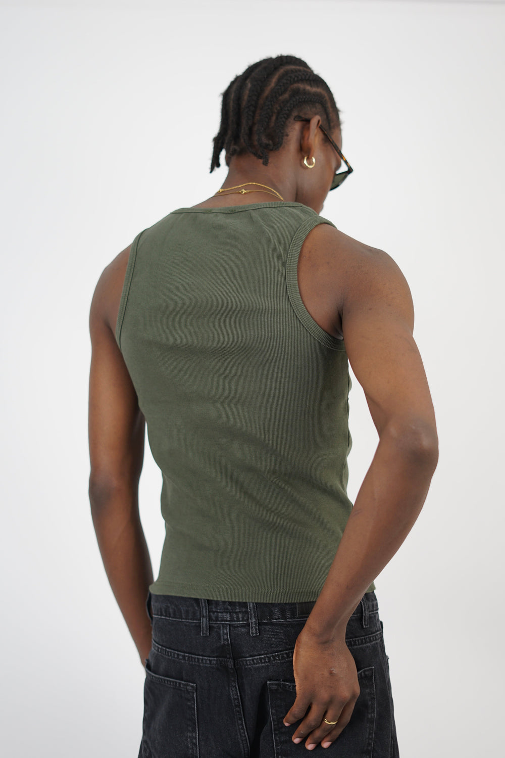 Vamos Cotton Vest T-shirt in Green