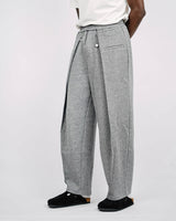 Nuclear fussion toggle Pleated Sweat Pants in Grey