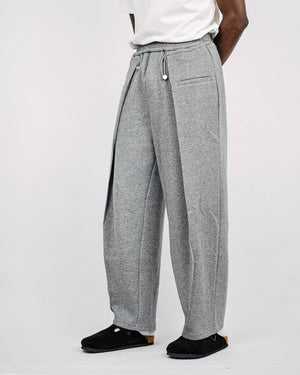 Nuclear fussion toggle Pleated Sweat Pants in Grey