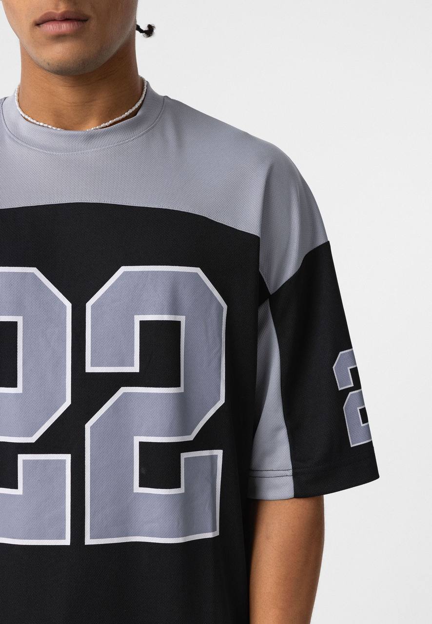 Essence of Life Mesh Jersey T-shirt in Black