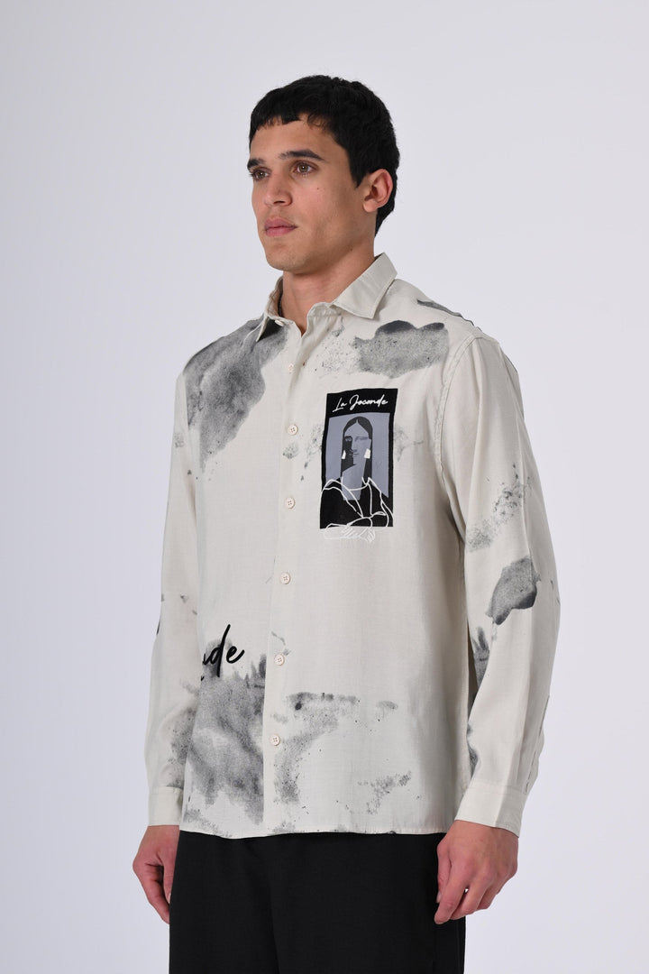 2512 All Over Loose Fit Shirt in Beige