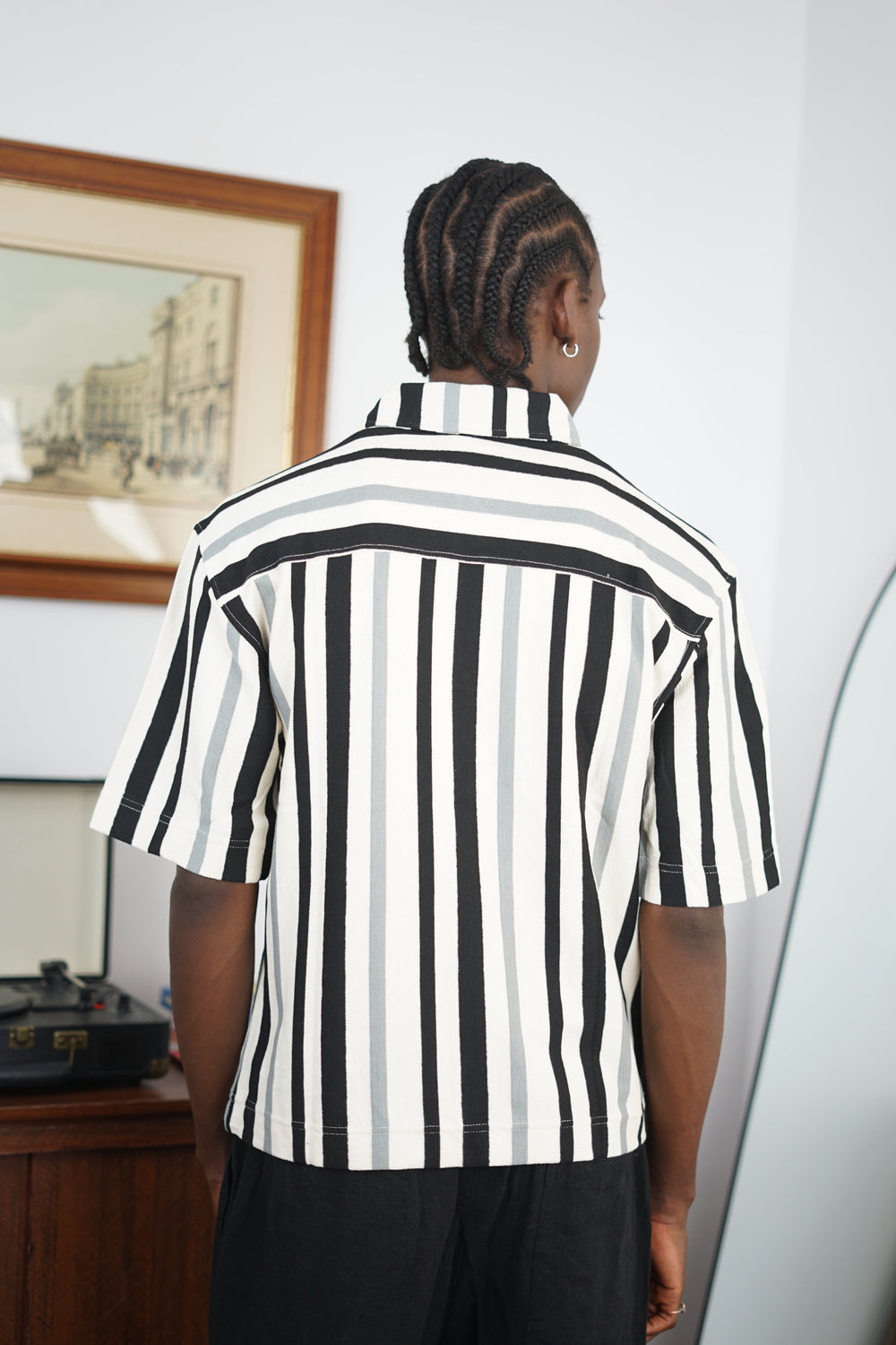 Massimo Cariño bar stripe polo shirt in torquoise