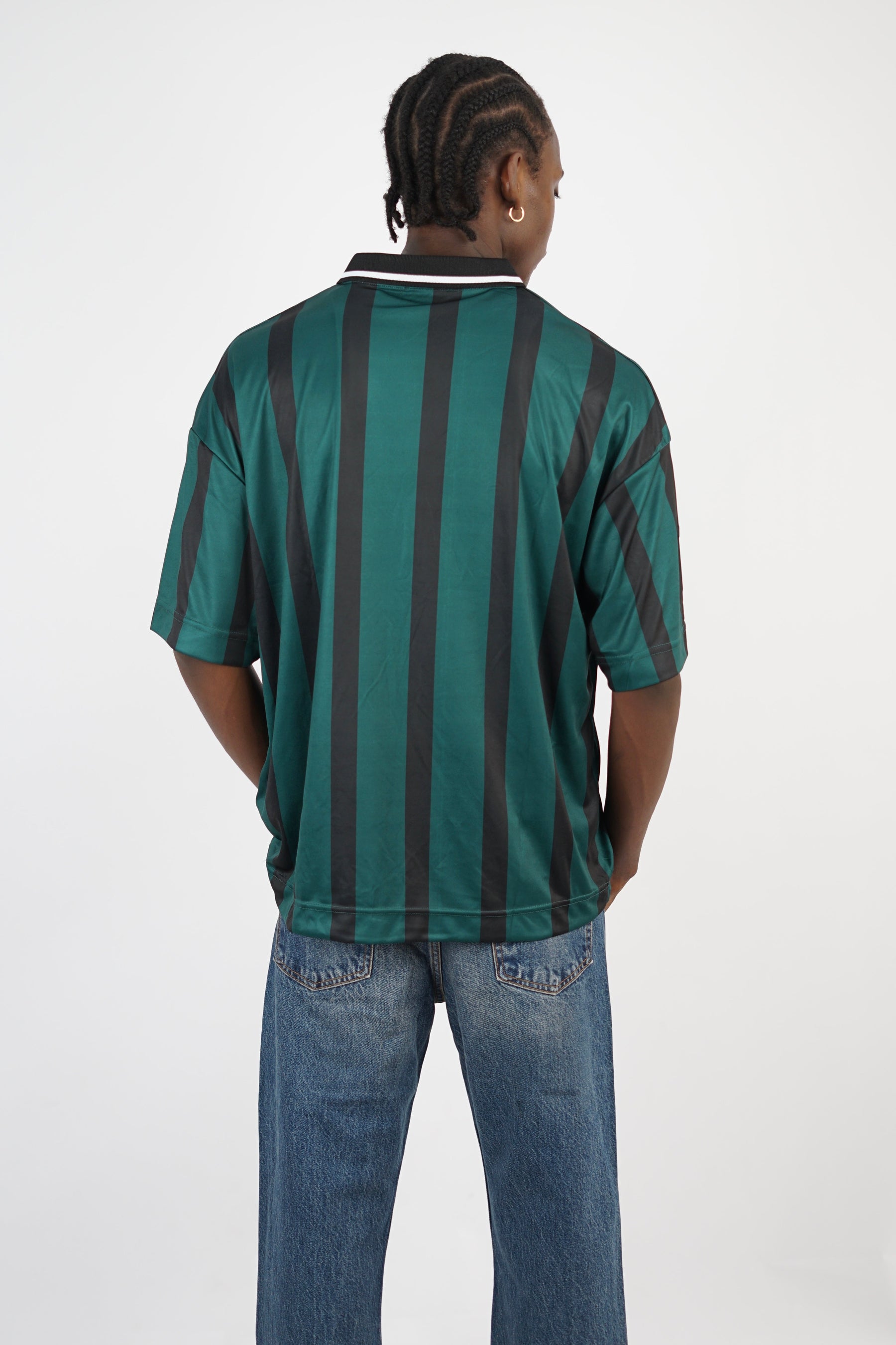 Vamos Numero Oversize Striped Jersey T-shirt in Nephti