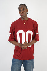 Essence of Life American Football Jersey T-shirt in Burgundy