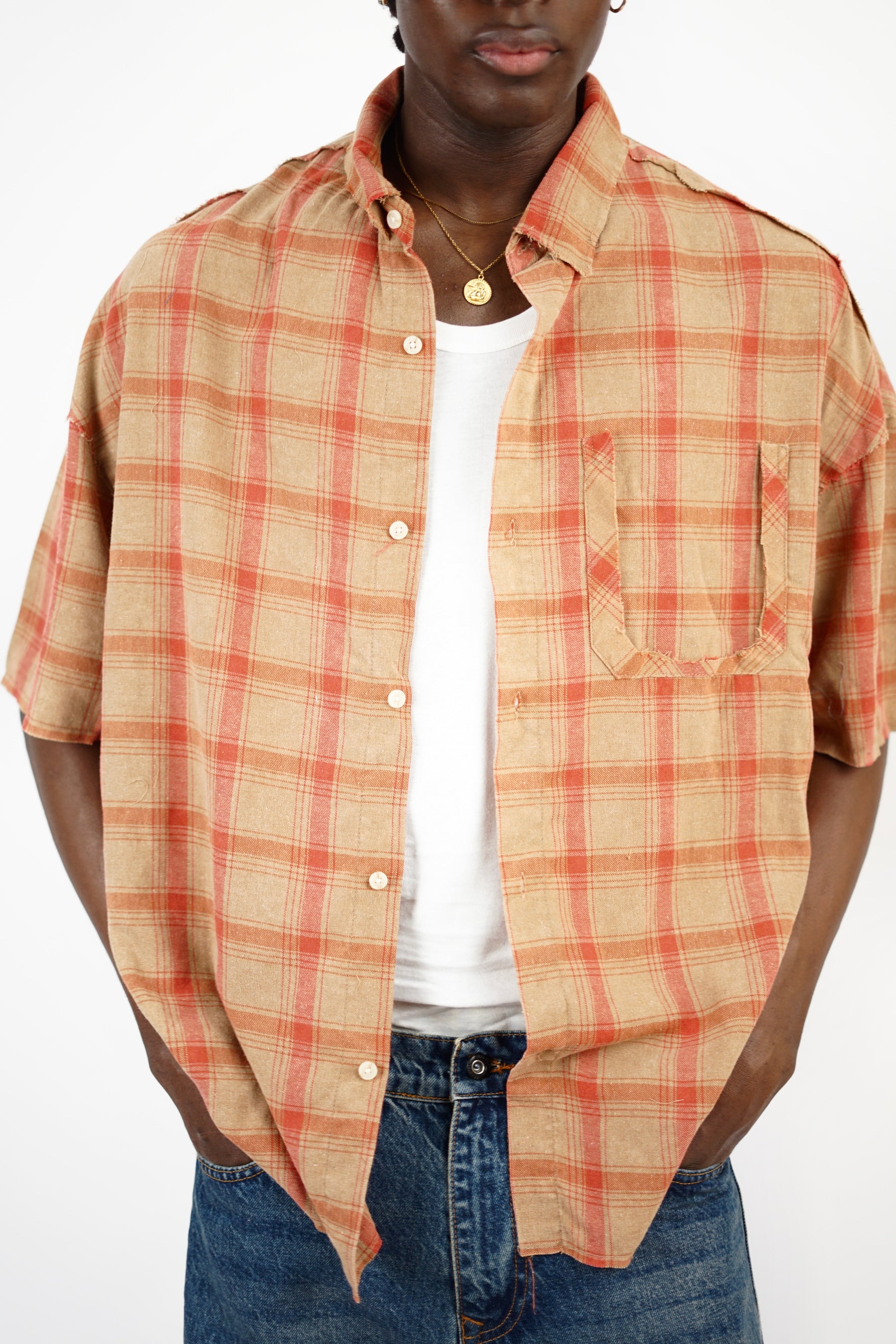 Vamos Flannel Short Sleeve Shirt in Mink
