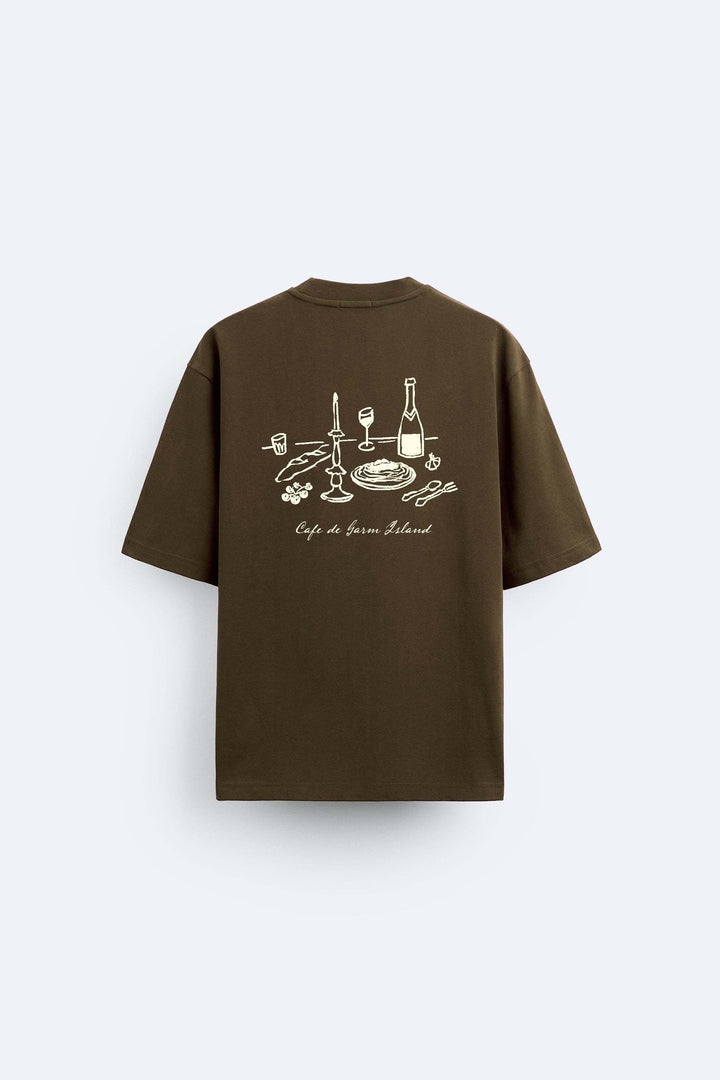 Garm Island Café T-shirt in brown