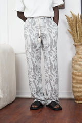 Giesto Patterned Textured pants in grey