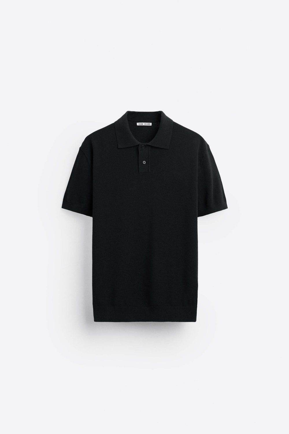 Garm Island Basic Knit Polo Shirt in Black