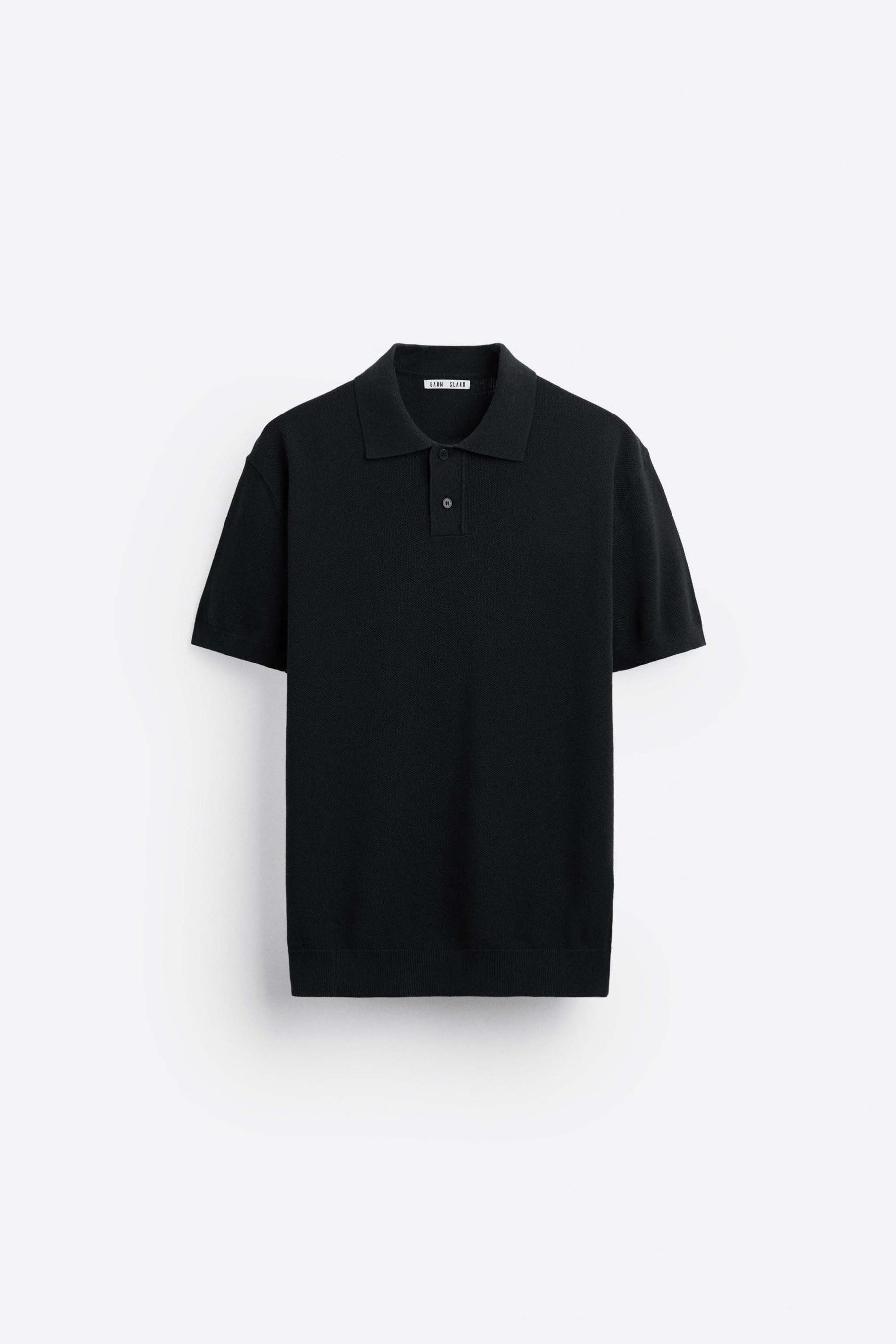 Garm Island Basic Knit Polo Shirt in Black