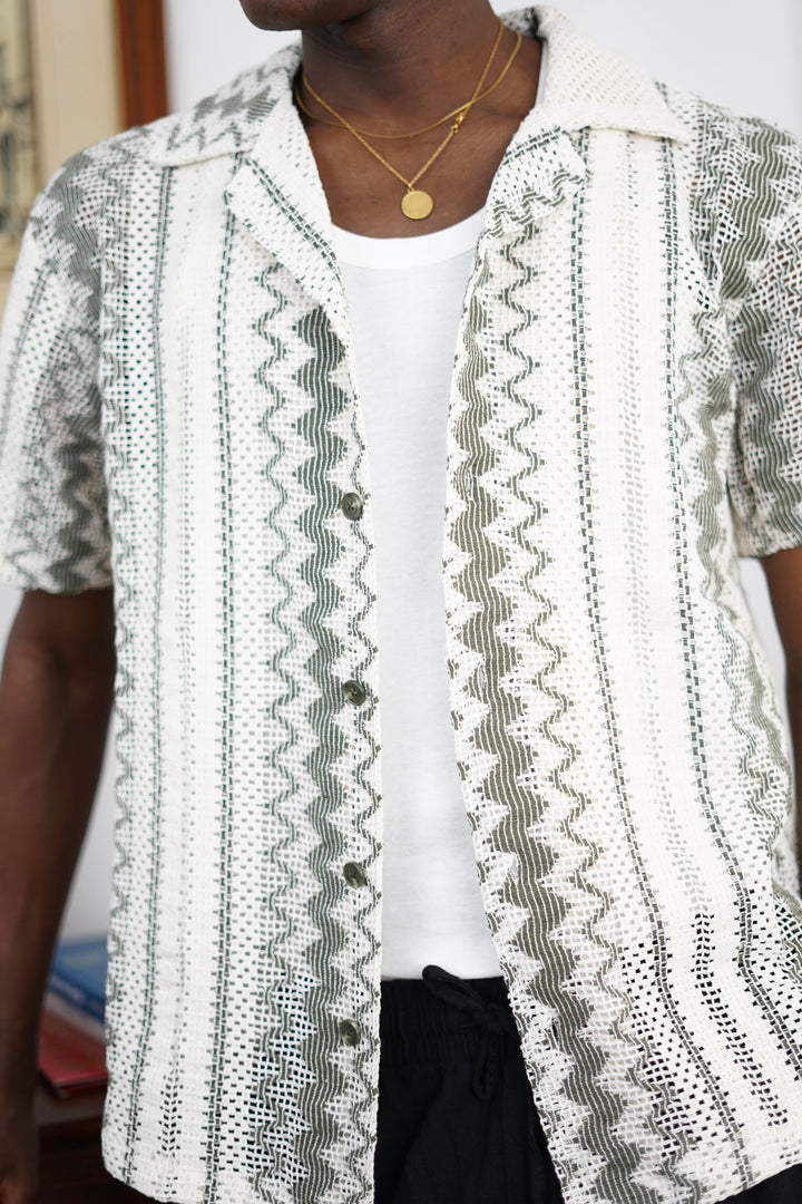 Massimo Cariño crotchet shirt in green