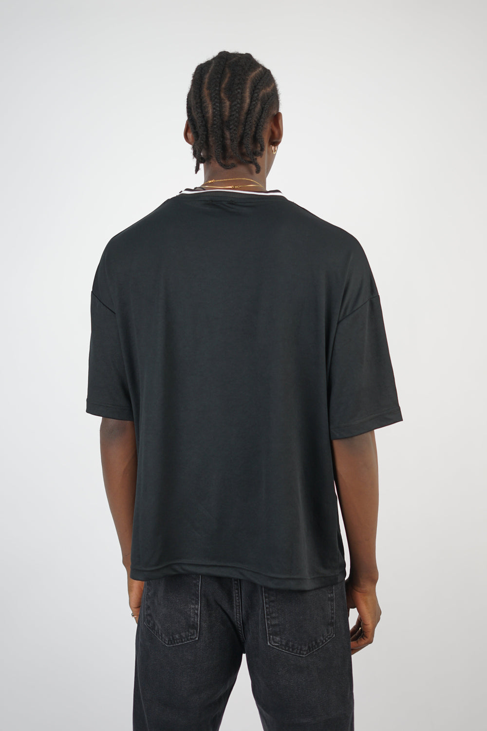 Vamos Victory Oversized Mesh Jersey T-shirt in Black