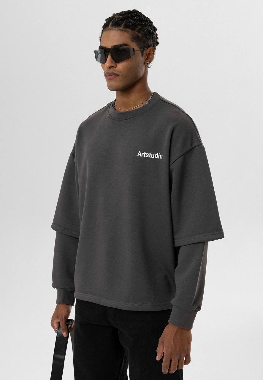Essence of Life Longsleeve Layered t-shirt in anthracite