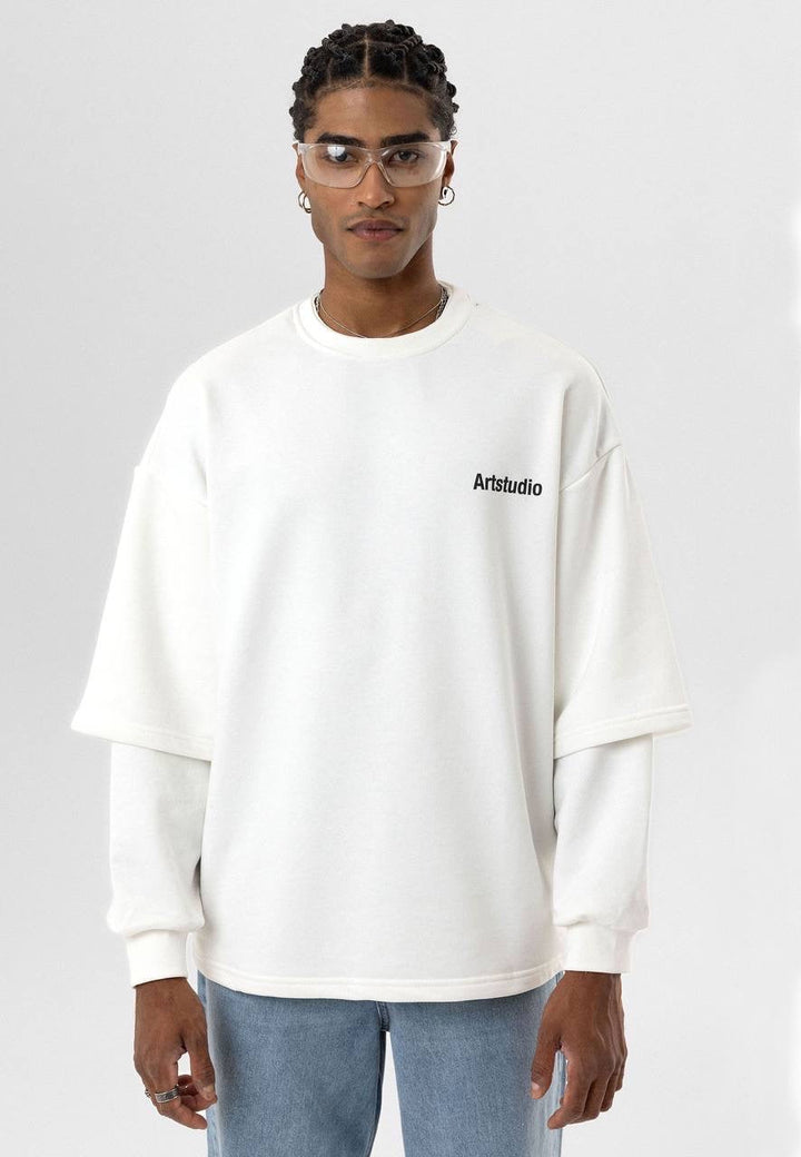 Essence of Life Longsleeve Layered t-shirt in white