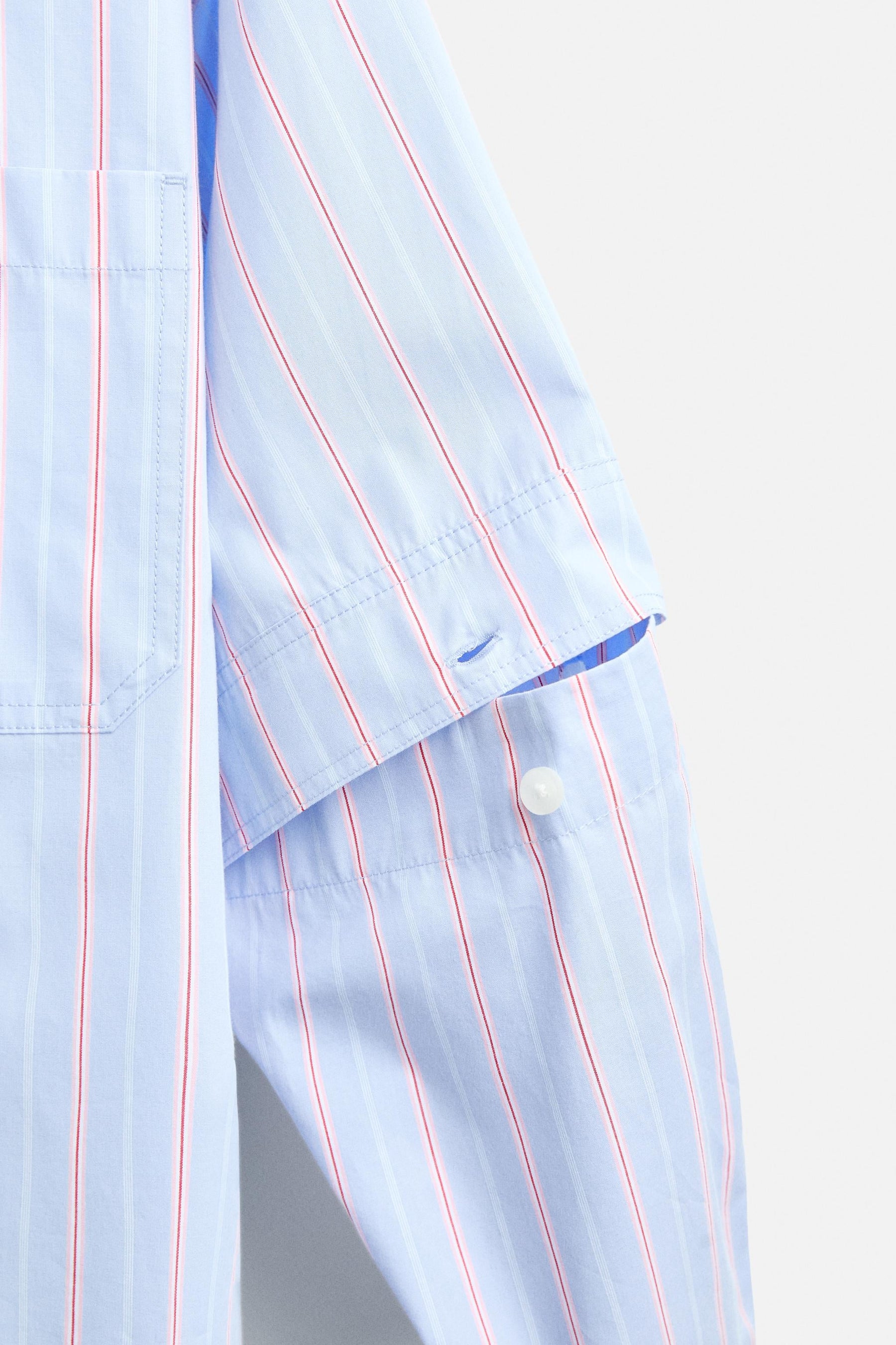 Garm Island Detachable Sleeve Striped Shirt