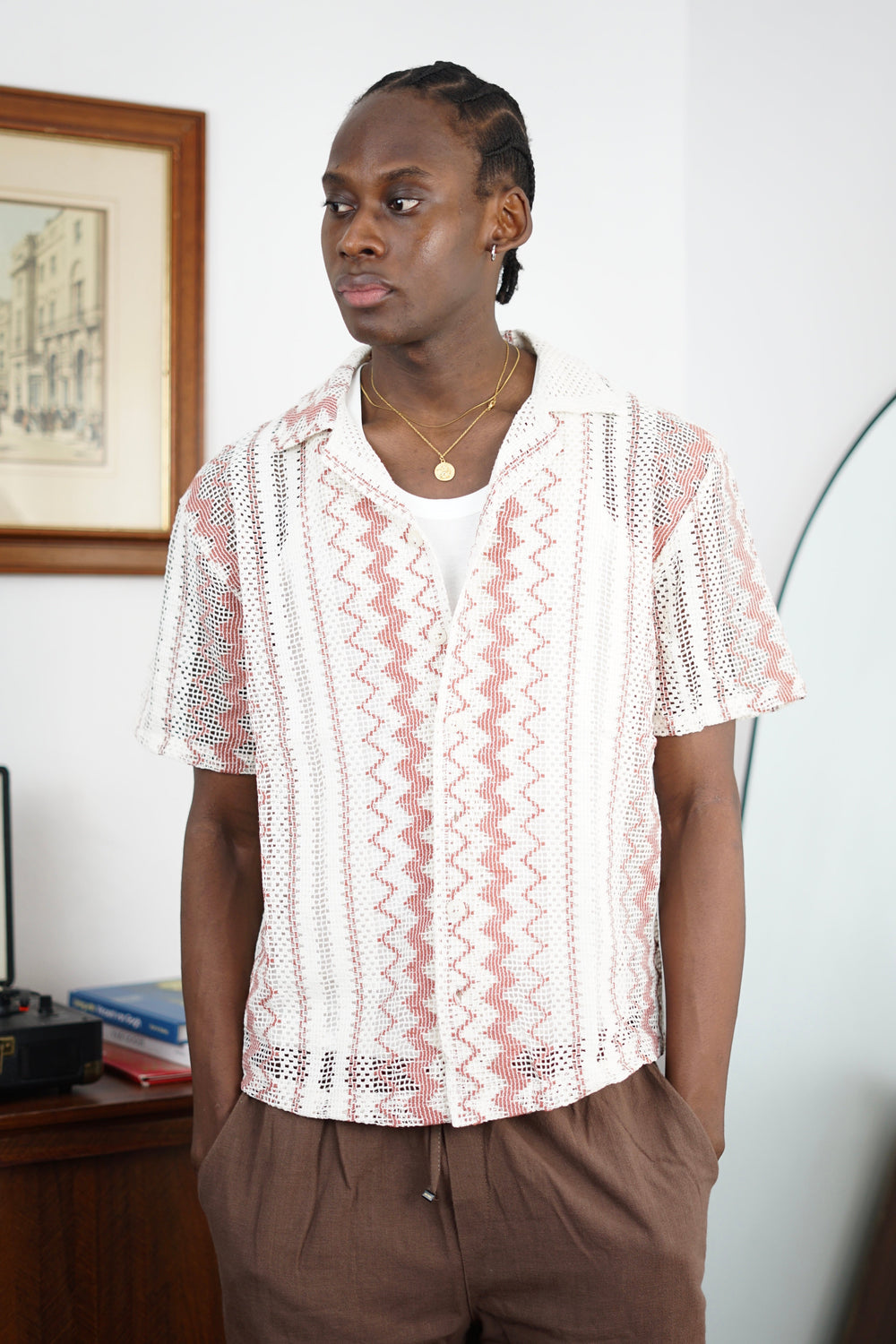 Massimo Cariño crotchet shirt in maroon