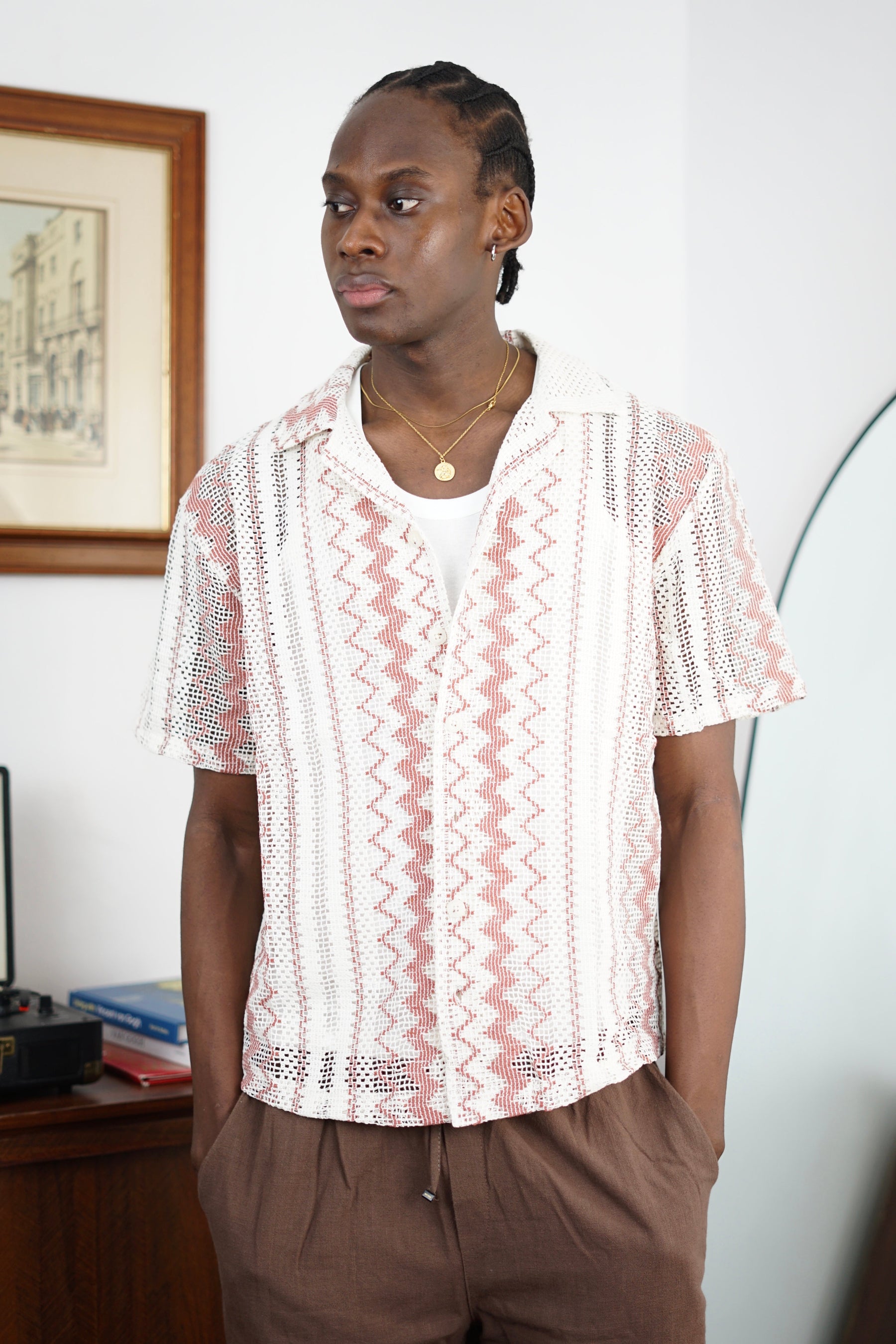 Massimo Cariño crotchet shirt in maroon