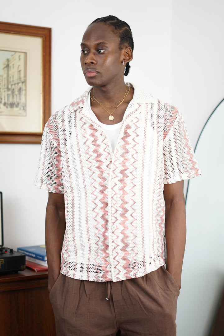 Massimo Cariño crotchet shirt in maroon