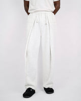 Nuclear Fussion toggle Pleated Sweat Pants in Light Grey