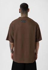 Vamos Pleated Jersey T-shirt in Chocolate