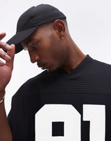 Vamos Pleated Jersey T-shirt in Black