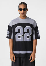 Essence of Life Mesh Jersey T-shirt in Black