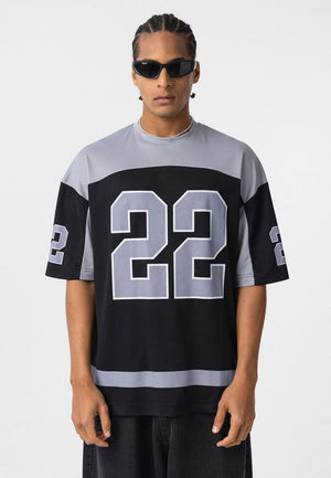 Essence of Life Mesh Jersey T-shirt in Black