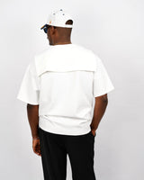M Studio Ribbon Bow Neck Polo Shirt in White