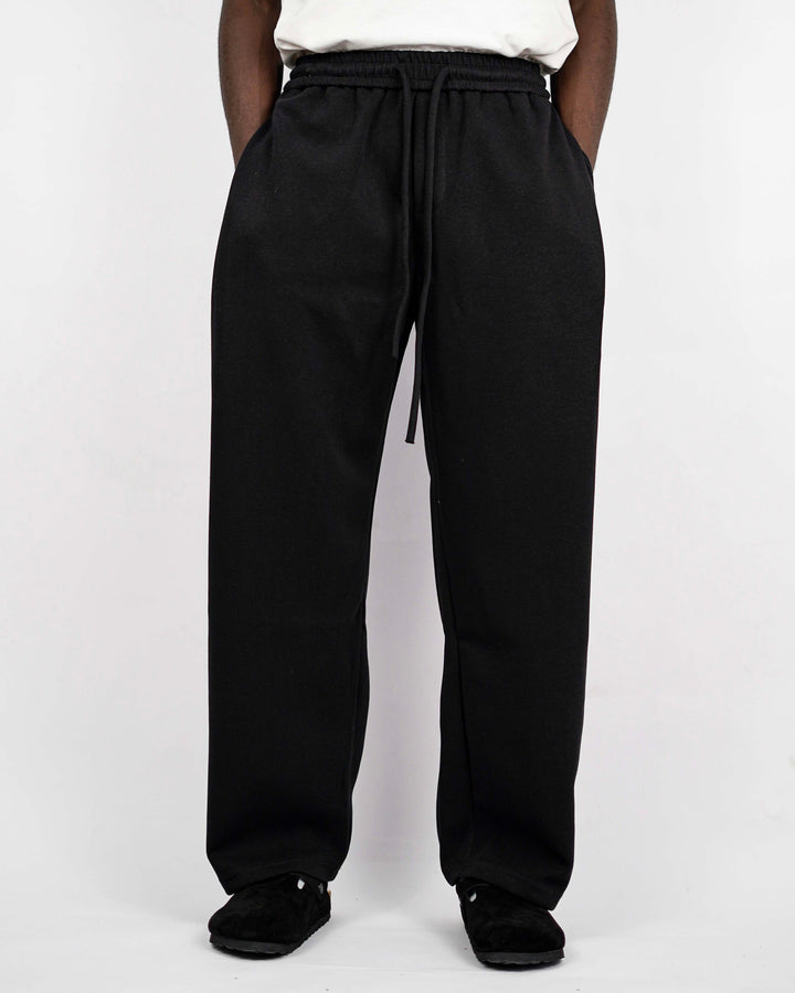 Nuclear fussion Hakama Drawstring Sweat Pants in Black