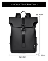 Consigned flap over backpack bag in grey