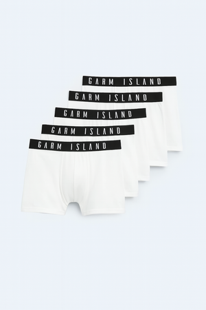 Garm Island 5 pack Mono Boxers in White