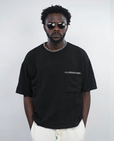 GIESTO knit polo with stitching in black