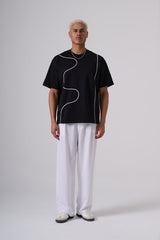 2512 t-shirt with constrast drawing in Black