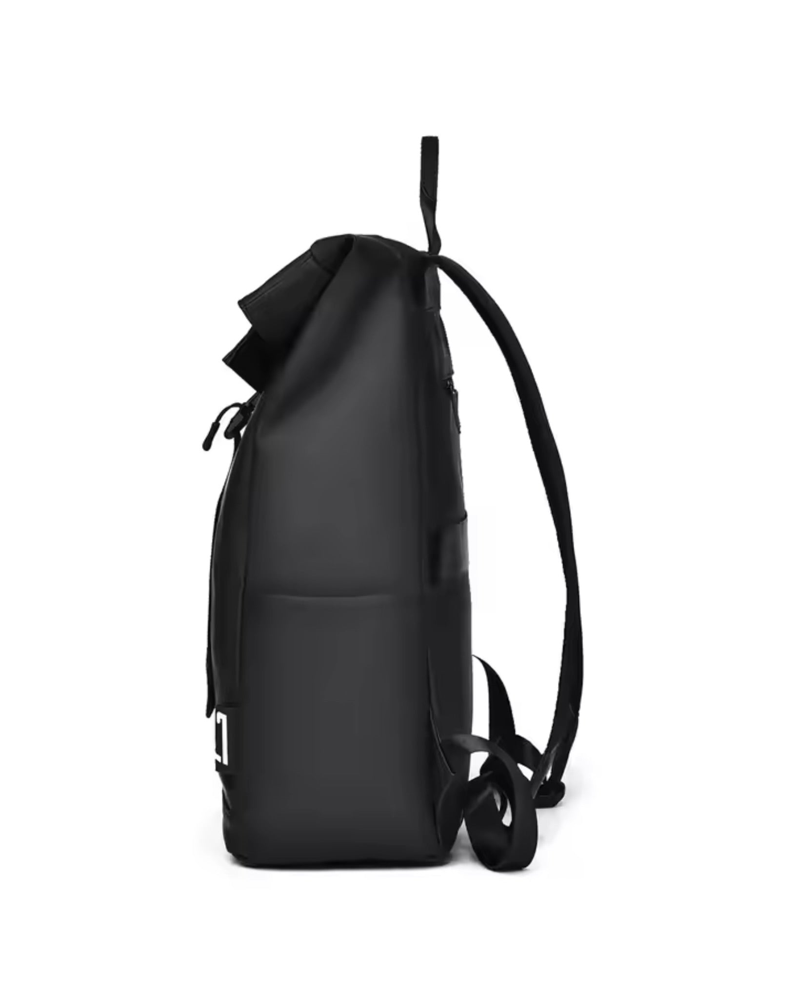 Consigned flap over backpack bag in black